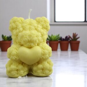 TEDY GÜL DESENLİ KALPLİ AYICIK MUM - Görsel 4
